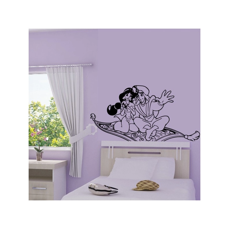 Sticker Aladdin et Jasmine sur tapis