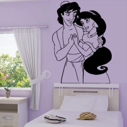Sticker Aladdin et Jasmine Amoureux