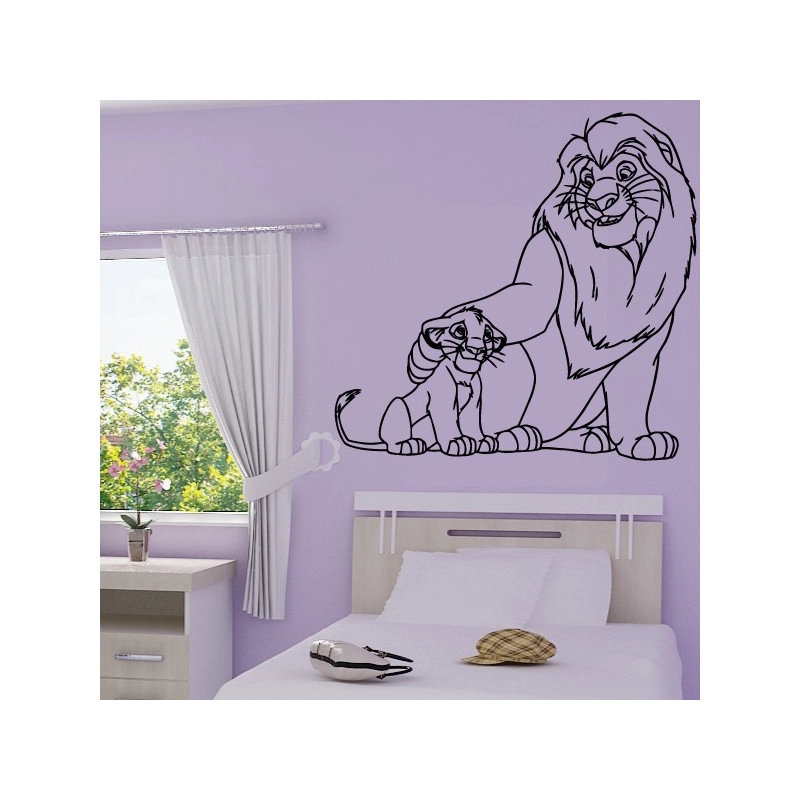 Sticker Roi Lion Simba et son père Mufasa
