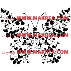 Sticker Papillon Floral