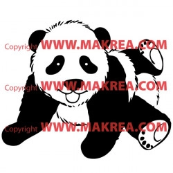 Sticker bébé panda allongé