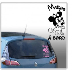 Sticker Bébé à Bord - Minnie Mouse Tétine