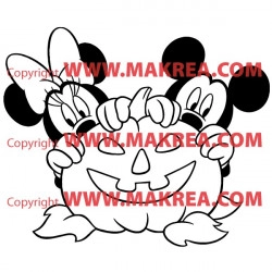 Sticker Mickey Minnie Citrouille Halloween