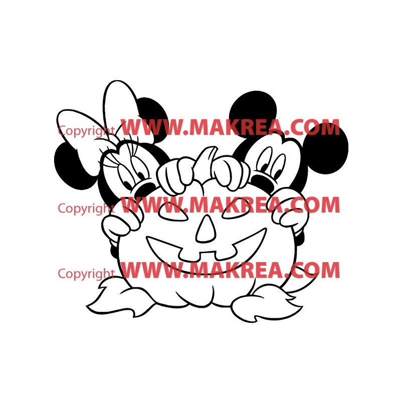 Sticker Mickey Minnie Citrouille Halloween