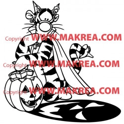 Sticker Winnie - Tigrou Halloween 2