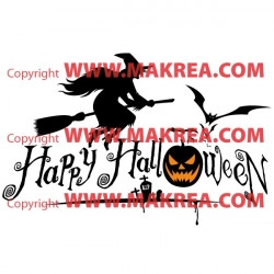 Sticker Pack / kit Halloween Sorcière, Chauve-souris, Cimetière, citrouille 2 couleurs