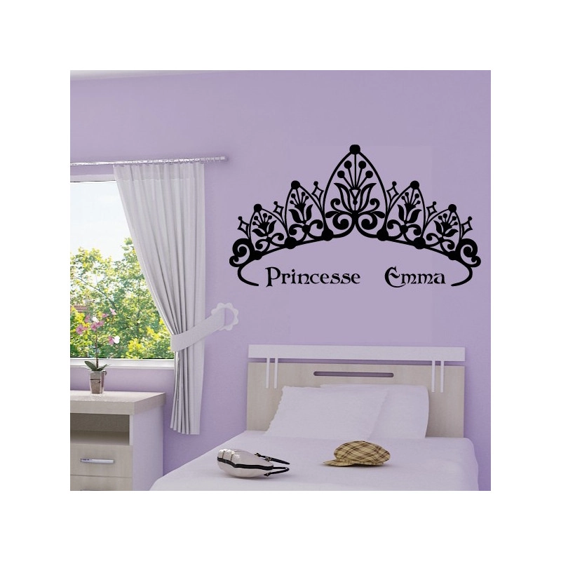 Sticker Couronne de Princesse + prénom personnalisable