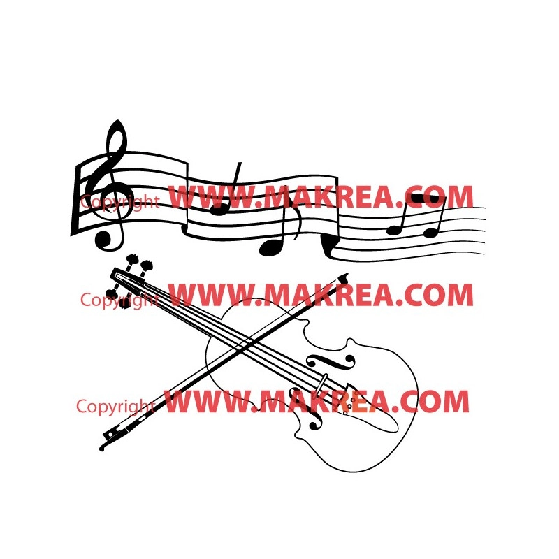 Sticker Portée musicale et violon