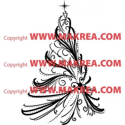 Sticker Sapin de Noël guirlandes de perles