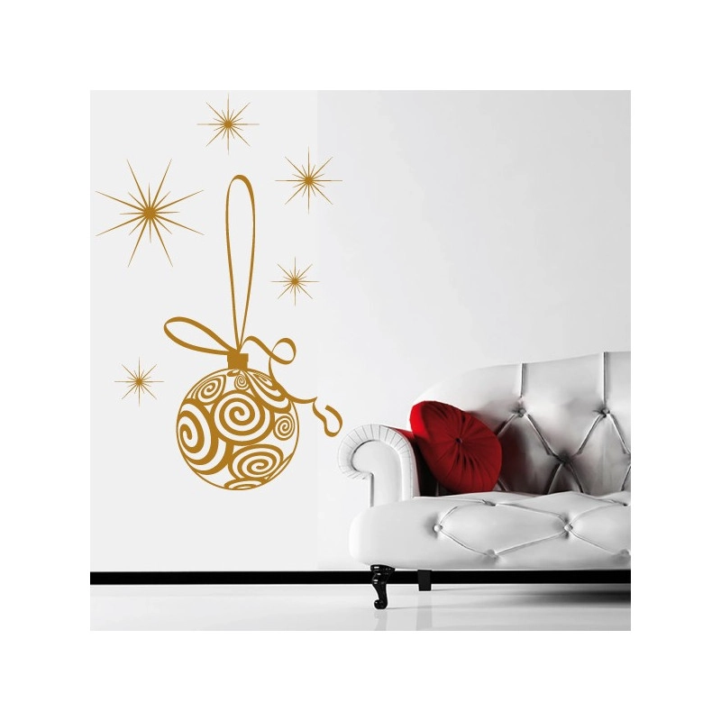 Sticker Noël - Boule de Noël et étoiles