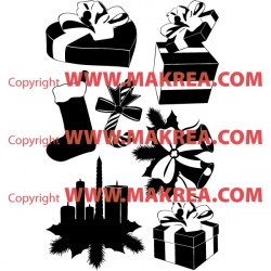 Sticker Pack/Kit Noël - Cadeaux, cloches, botte, bougies ...