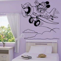 Sticker Mickey Pilote d' Avion