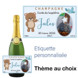 Etiquette bouteille de champagne  ou vin personnalisée