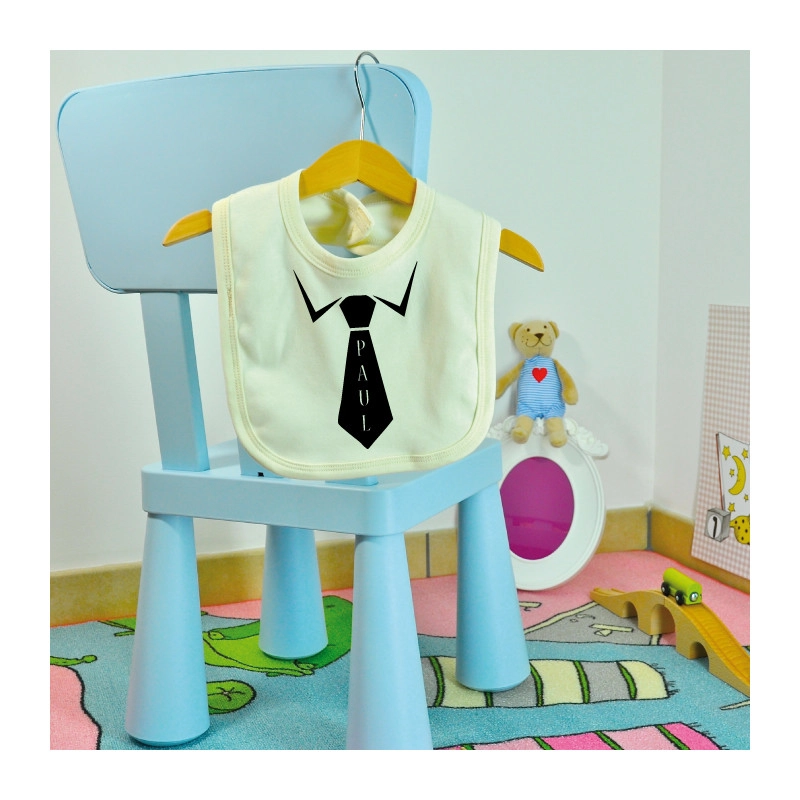 Bavoir bébé Cravate - Prénom Personnalisé