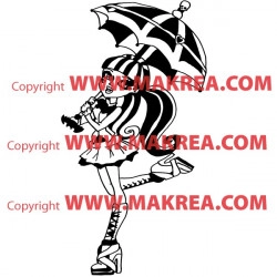 Sticker Monster High - Draculaura Parapluie Ouvert
