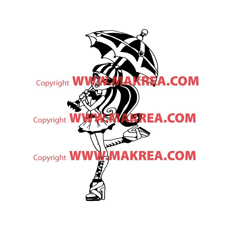 Sticker Monster High - Draculaura Parapluie Ouvert
