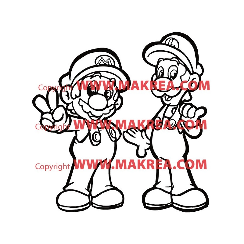 Sticker Super Mario bros et Luigi