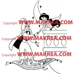 Sticker Aladdin et Jasmine Balcon