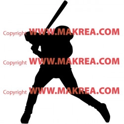 Sticker Silhouette Joueur de Baseball