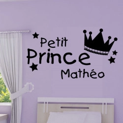 Sticker Couronne Petit Prince + prénom personnalisable