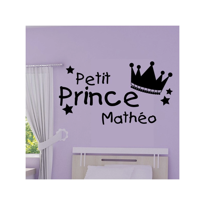 Sticker Couronne Petit Prince + prénom personnalisable