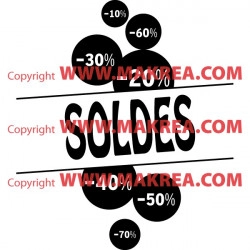 Sticker vitrine Bulles Soldes pourcentage