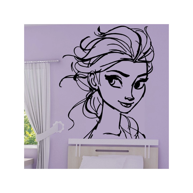 Sticker La Reine des Neiges - Elsa Portrait Esquisse