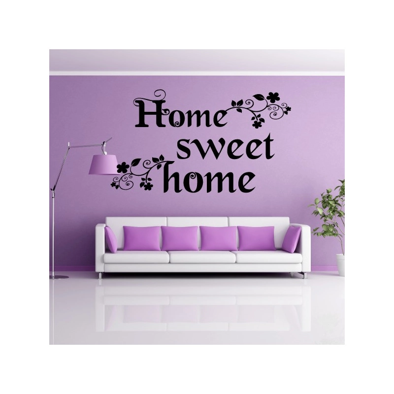 Sticker Citation Home Sweet Home Floral 2