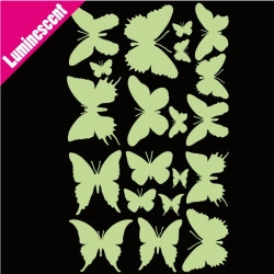 Sticker Luminescent Pack/Lot 20 Papillons