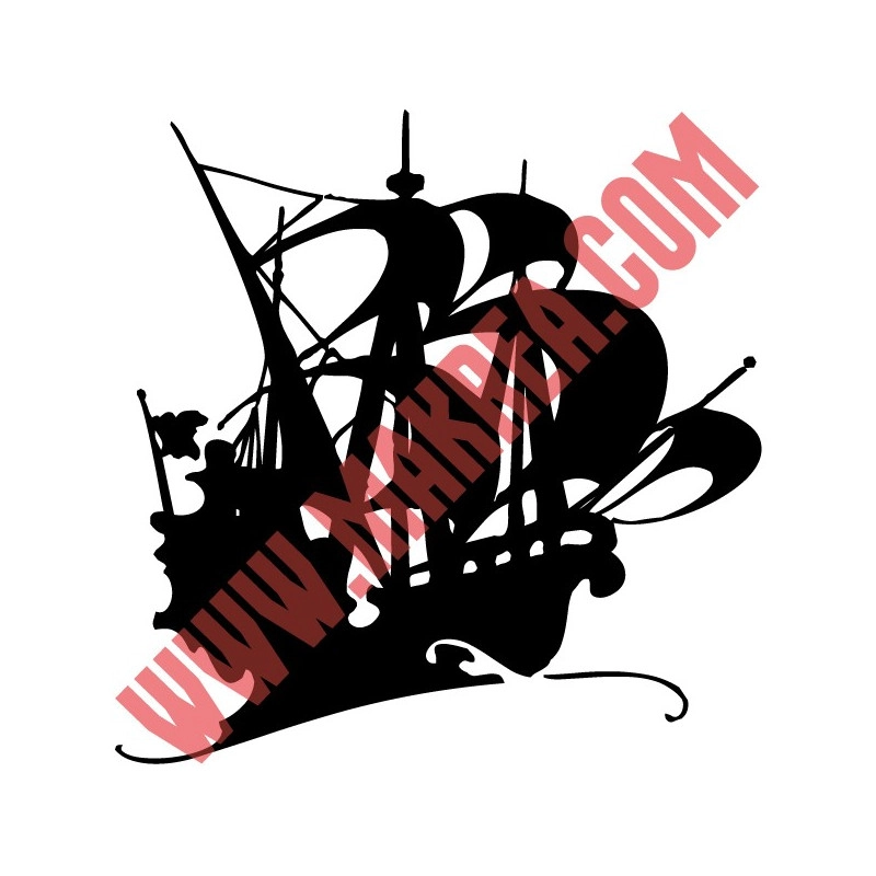 Sticker Pirate - Bateau Voilier de Pirate