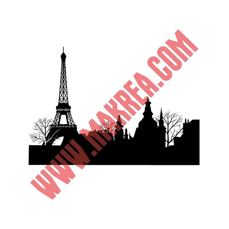 Sticker Toits de Paris et Tour Eiffel