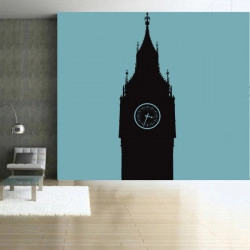 Sticker Géant Londres - Big Ben Silhouette