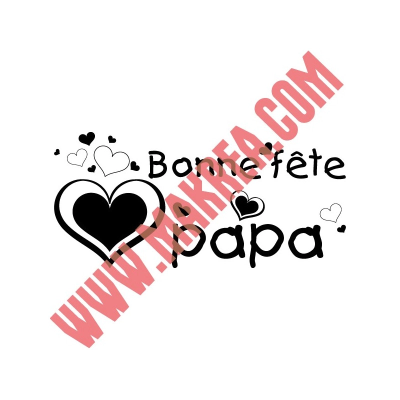 Sticker Vitrine Fête des pères - Bonne fête papa Coeurs
