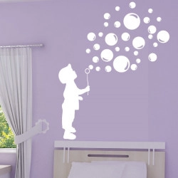 Sticker Silhouette Enfant souffleur de bulles de savon
