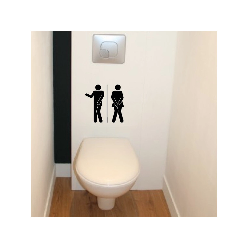 Sticker Abattant WC - Personnages H & F Humoristique