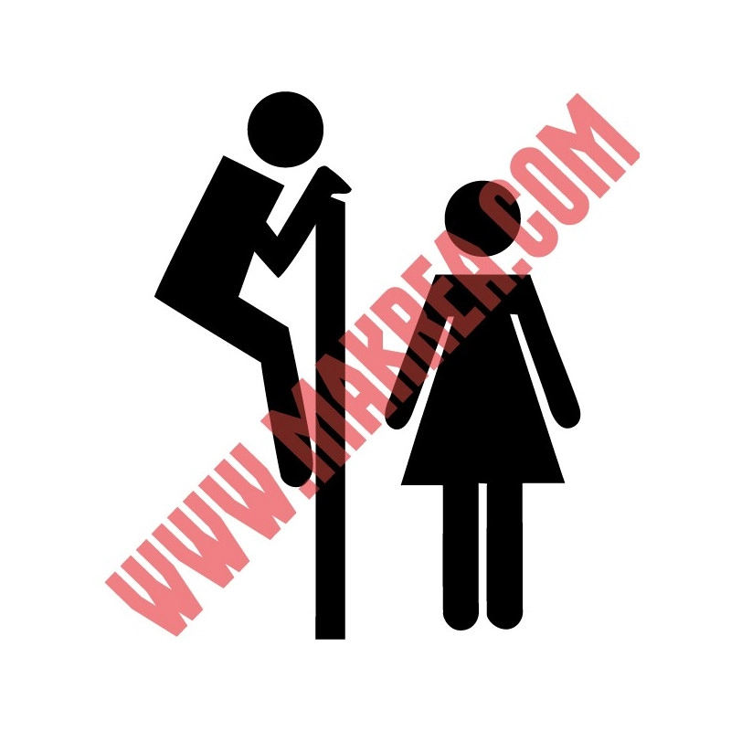 Sticker Abattant WC - Personnages H & F Humoristique Regarde par dessus