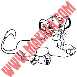 Sticker Roi Lion - Lionceau Simba Allongé