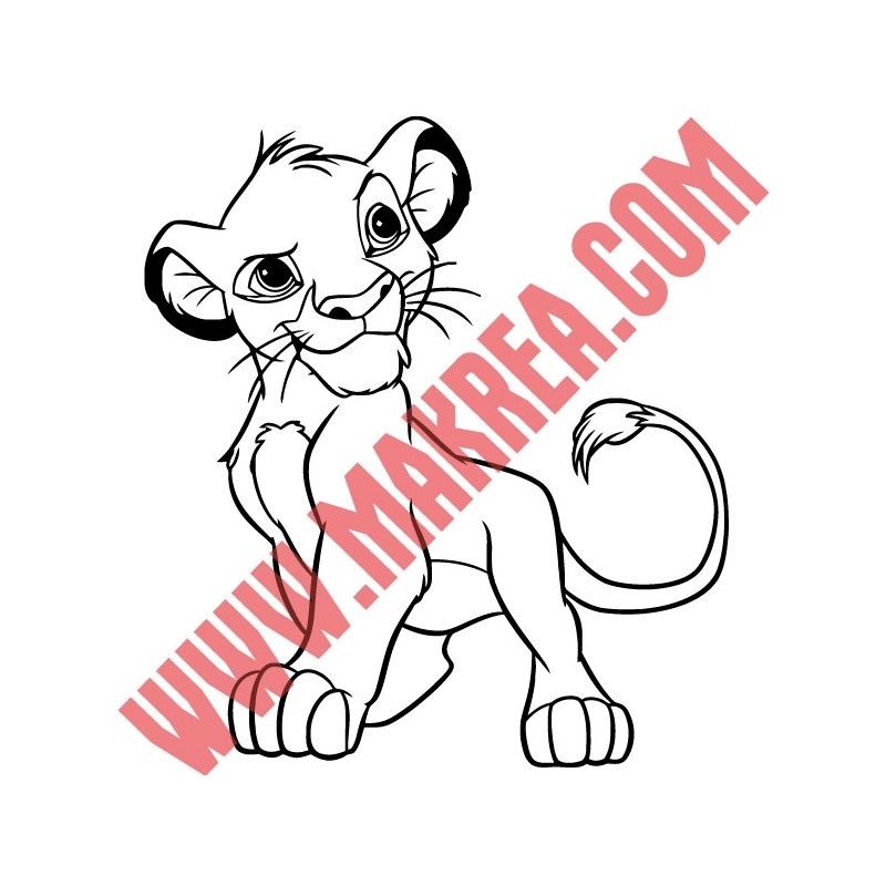 Sticker Roi Lion - Lionceau Simba Fier
