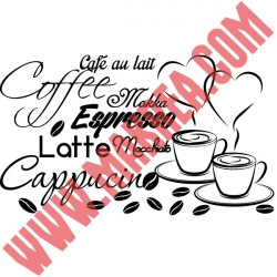 Sticker Cuisine - Tasses Espresso Cappucino Latte