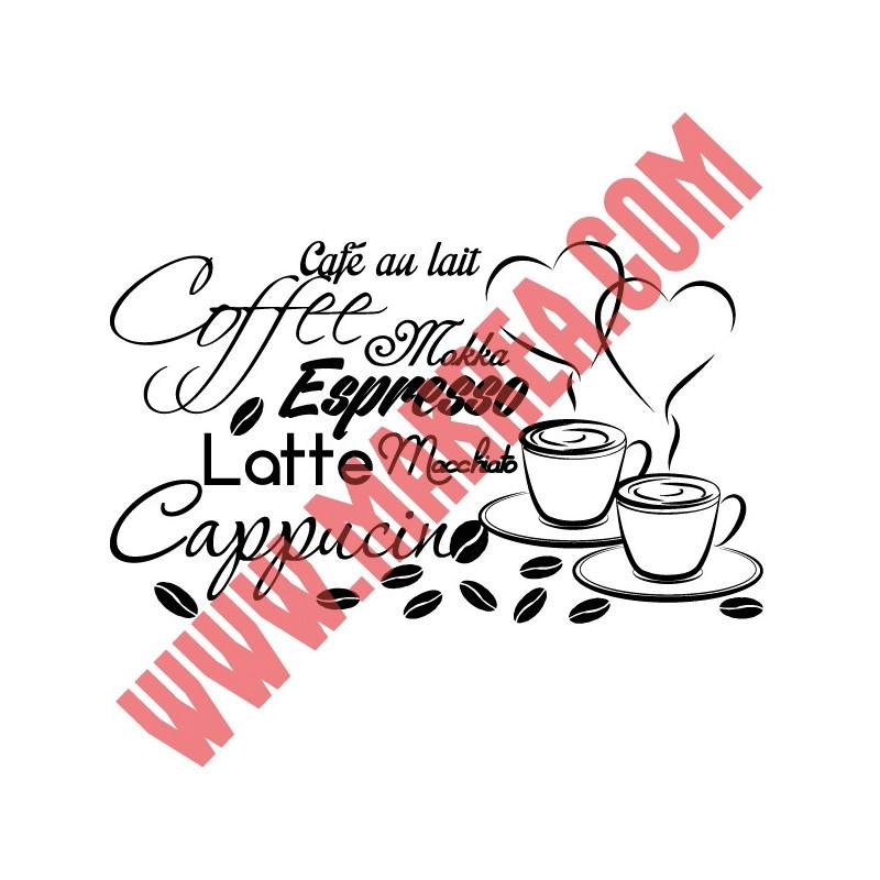 Sticker Cuisine - Tasses Espresso Cappucino Latte