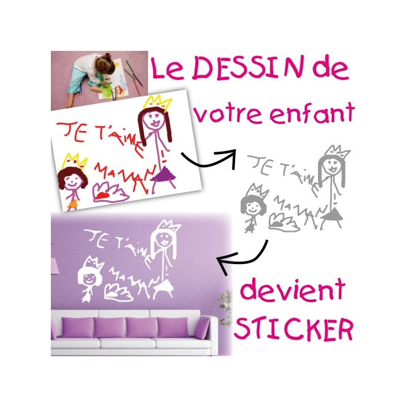 Sticker Dessin Enfant personnalisé