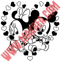 Sticker Mickey Minnie Bébé St Valentin