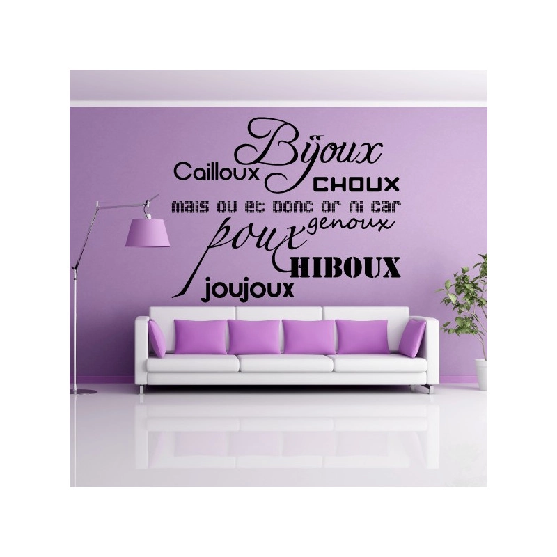 Sticker Texte : Bijoux, cailloux, Choux ...