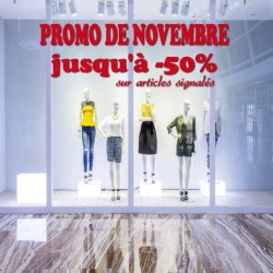 Sticker vitrine Promo de novembre jusqu'à -50%