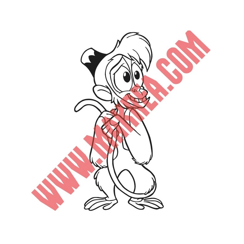 Sticker Aladdin et Jasmine - Abu le petit singe