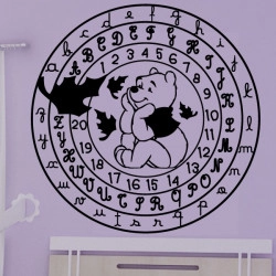 Sticker Winnie l'ourson Cercle Alphabet et Chiffres