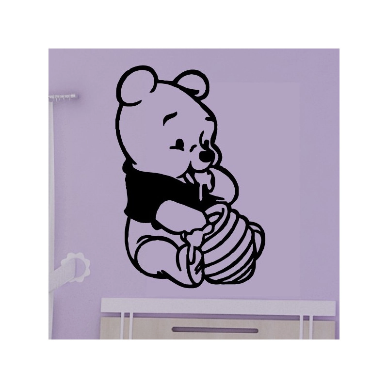 Sticker Winnie Bébé Pot de Miel