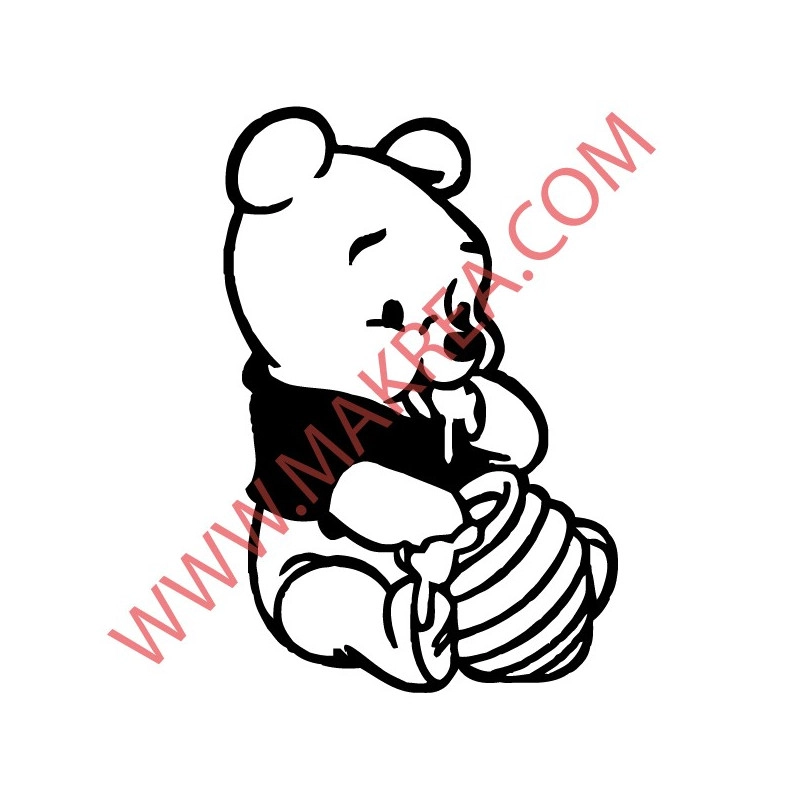Sticker Winnie Bébé Pot de Miel