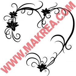 Sticker Coeur fleuri