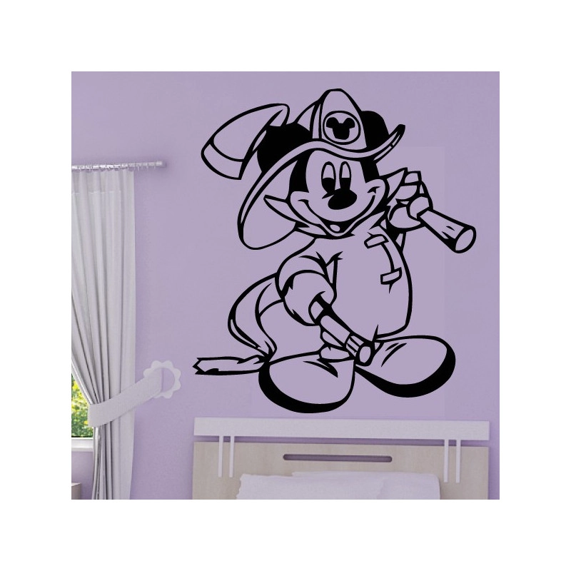 Sticker Mickey - Pompier